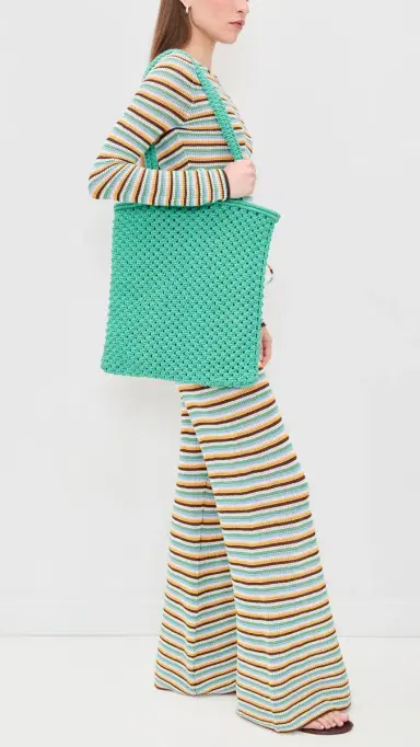 Faherty Sunwashed Macrame Shopper Tote | Thumbnail 3