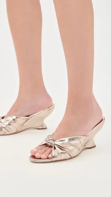 Loeffler Randall Marsy Angled Wedge Sandals Champagne 8 | Thumbnail 3