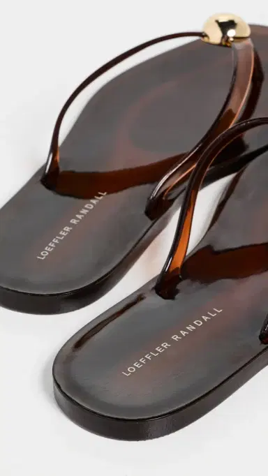 Loeffler Randall Jovie Jelly Flip Flops Brown | Thumbnail 4
