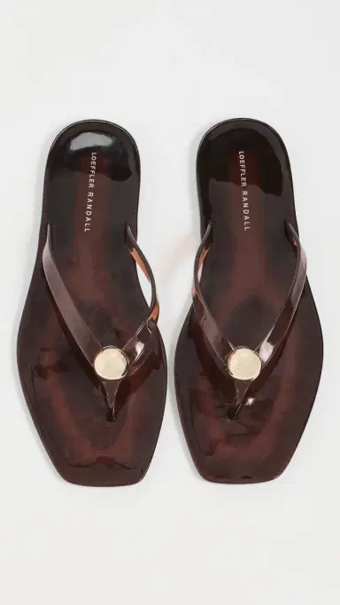 Loeffler Randall Jovie Jelly Flip Flops Brown | Thumbnail 5