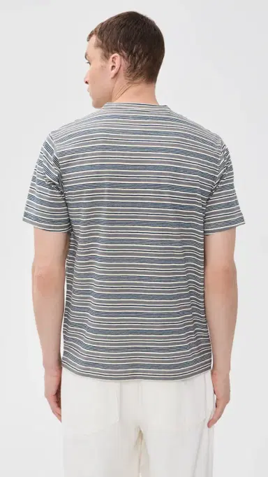 Universal Works triped Core Tee Grey | Thumbnail 3 Universal Works triped Core Tee Grey | Thumbnail 3