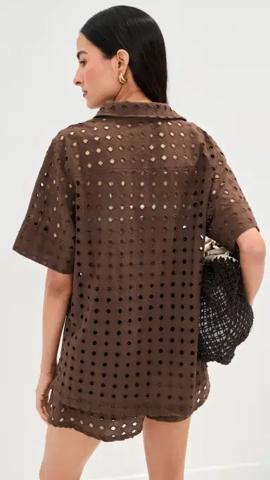 LE BOP Leila Button Down Shirt Shaved Chocolate S | Thumbnail 3