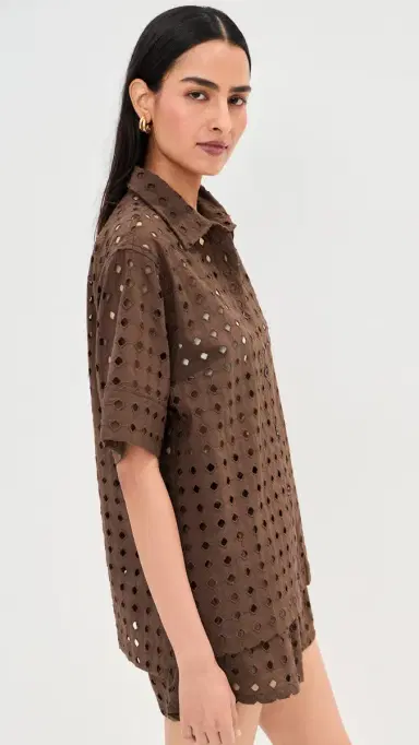 LE BOP Leila Button Down Shirt Shaved Chocolate S | Thumbnail 4