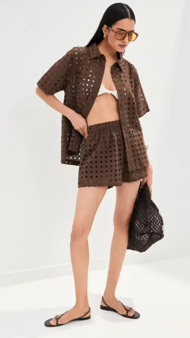 LE BOP Leila Button Down Shirt Shaved Chocolate S | Thumbnail 5