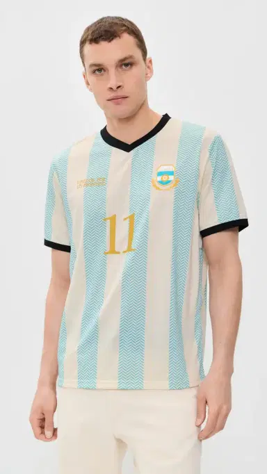 Les Deux Argentina Football Jersey Bachelor Button Blue S | Thumbnail 2