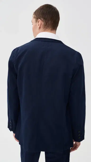UNIVERSAL WORKS Manor Double Breasted Linen Jacket Navy | Thumbnail 3 UNIVERSAL WORKS Manor Double Breasted Linen Jacket Navy | Thumbnail 3