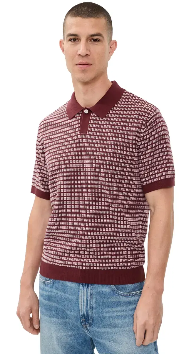 Madewell Jun um titch ingle Button Polo Dusty Merlot