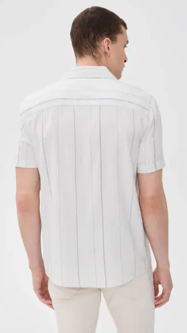 PAIGE Jacobson Shirt Blue tripe | Thumbnail 3