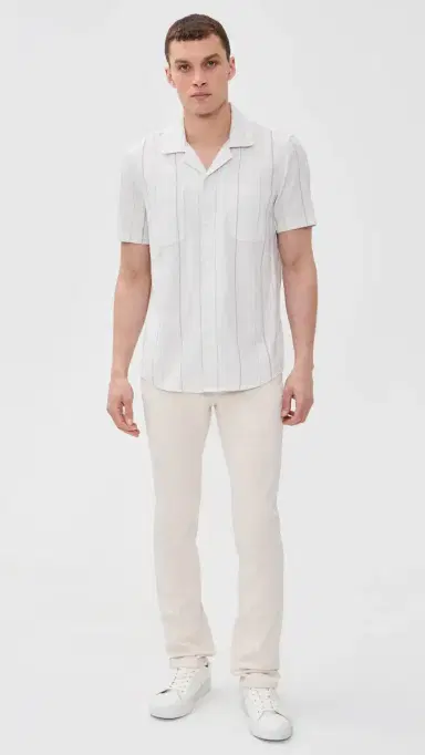 PAIGE Jacobson Shirt Blue tripe | Thumbnail 5