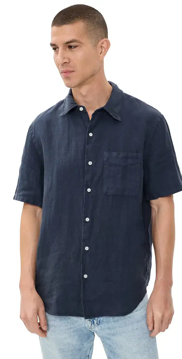 Short Sleeve Linen Shirt Ink