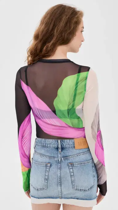 AFRM Kaylee Mesh Top Summer Feathers L | Thumbnail 3 AFRM Kaylee Mesh Top Summer Feathers L | Thumbnail 3