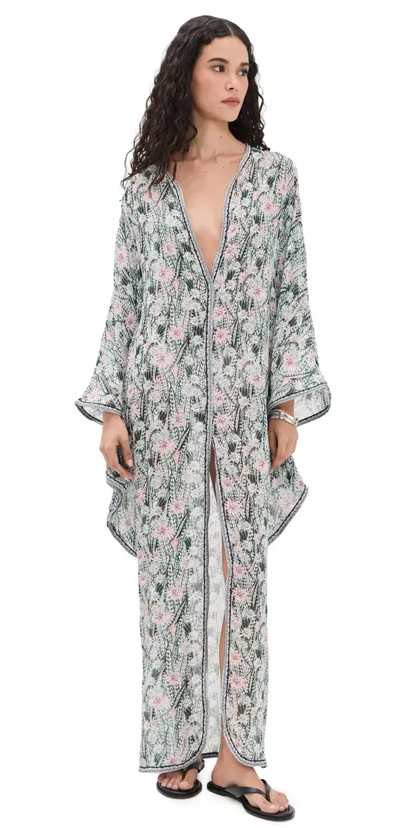 Eywasouls Malibu Jaya Coverup Caftan Cactus Bloom