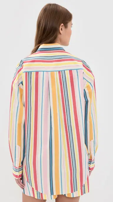 Faherty Coastal Poplin Relaxed Button Down Shirt unset Parade | Thumbnail 3 Faherty Coastal Poplin Relaxed Button Down Shirt unset Parade | Thumbnail 3