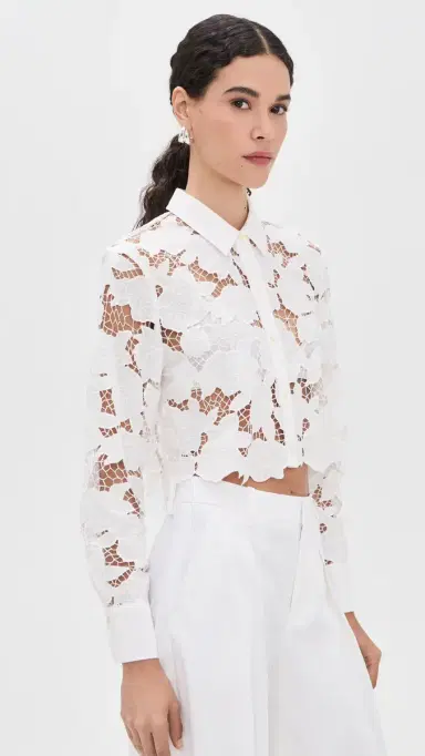 L'AGENCE eychelle Cropped Button Down Shirt | Thumbnail 4 L'AGENCE eychelle Cropped Button Down Shirt | Thumbnail 4