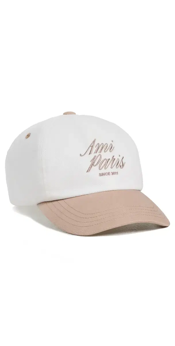 AMI Bicolor Ami Paris Cap Beige Taupe/Blanc Creme One Size