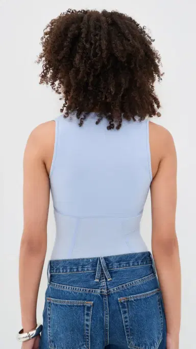 Fleur du Mal Organic Cotton Scoop Neck Thong Bodysuit Ice Queen | Thumbnail 3
