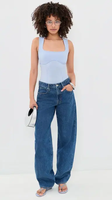 Fleur du Mal Organic Cotton Scoop Neck Thong Bodysuit Ice Queen | Thumbnail 5