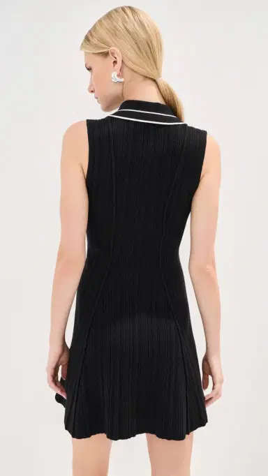LE BOP Maren Ribbed Dress Black/White | Thumbnail 3