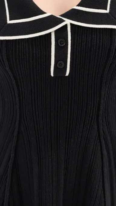 LE BOP Maren Ribbed Dress Black/White | Thumbnail 6