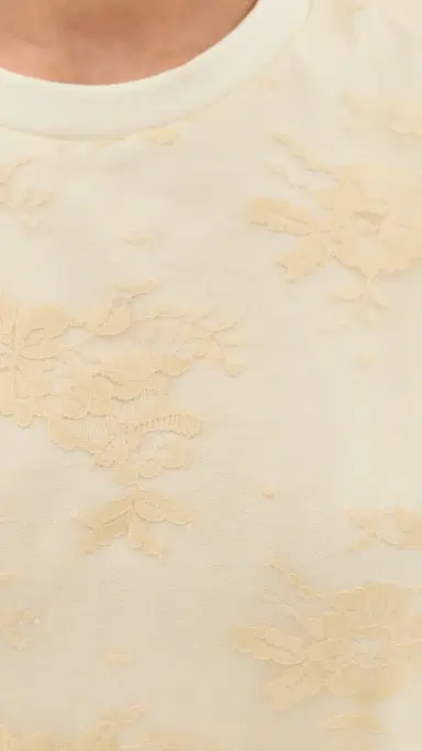 MARQUES ALMEIDA Relaxed Fit T-Shirt with Lace Overlayer Cream 8 | Thumbnail 6 MARQUES ALMEIDA Relaxed Fit T-Shirt with Lace Overlayer Cream 8 | Thumbnail 6