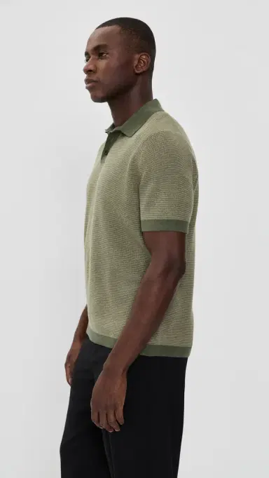 Vince Colorblock Feed tripe Polo Coulter Green/Desert Brush | Thumbnail 4 Vince Colorblock Feed tripe Polo Coulter Green/Desert Brush | Thumbnail 4
