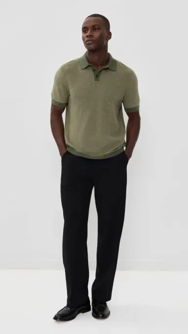 Vince Colorblock Feed tripe Polo Coulter Green/Desert Brush | Thumbnail 5 Vince Colorblock Feed tripe Polo Coulter Green/Desert Brush | Thumbnail 5