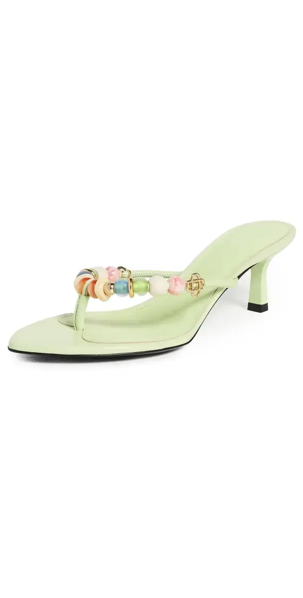 Casablanca Beaded Sandals Mint