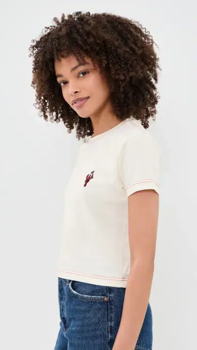 Rowing Blazers Lobster Embroidery Graphic Tee Cream M | Thumbnail 4