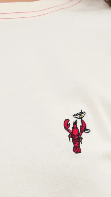 Rowing Blazers Lobster Embroidery Graphic Tee Cream M | Thumbnail 6