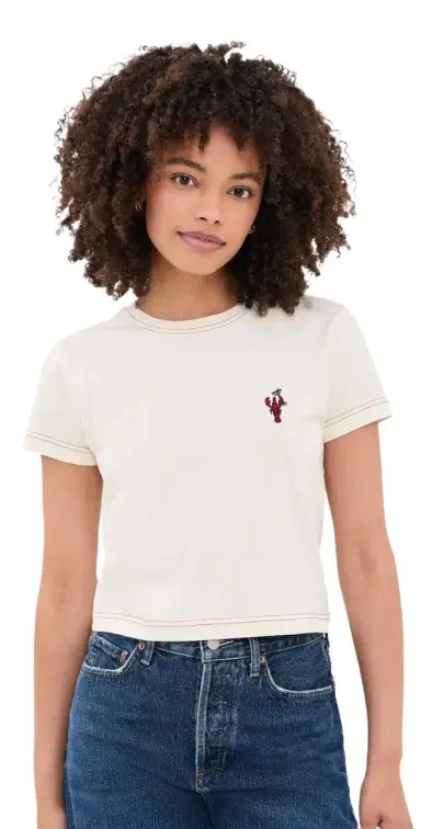 Rowing Blazers Lobster Embroidery Graphic Tee Cream M | Thumbnail 1