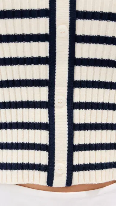 LE BOP Noa Ribbed Tank Top Midnight/White | Thumbnail 6