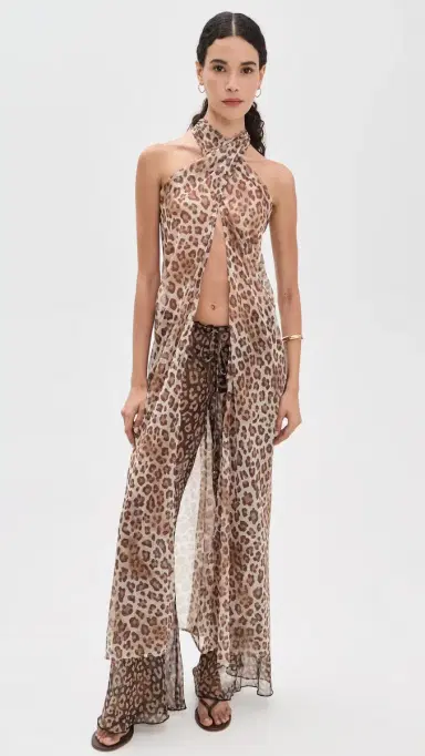 Ramy Brook Leopard Convertible Aari Coverup Top ight Leopard | Thumbnail 2 Ramy Brook Leopard Convertible Aari Coverup Top ight Leopard | Thumbnail 2