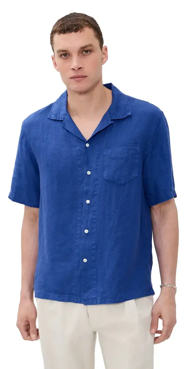Camp Shirt In inen Cobalt