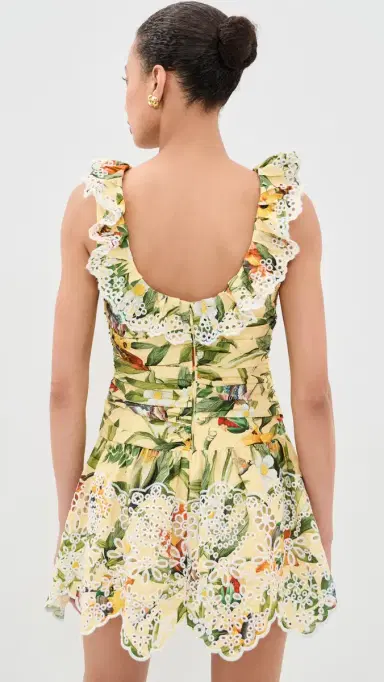 Farm Rio Brasil Collage Soft Yellow Mini Dress Brasil Collage Soft Yellow | Thumbnail 3