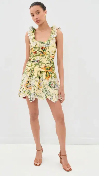 Farm Rio Brasil Collage Soft Yellow Mini Dress Brasil Collage Soft Yellow | Thumbnail 5