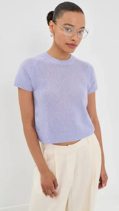 Lisa Yang Siona Cashmere T-Shirt Soft Lavender 1 | Thumbnail 2