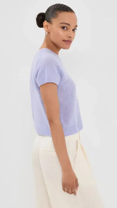 Lisa Yang Siona Cashmere T-Shirt Soft Lavender 1 | Thumbnail 4
