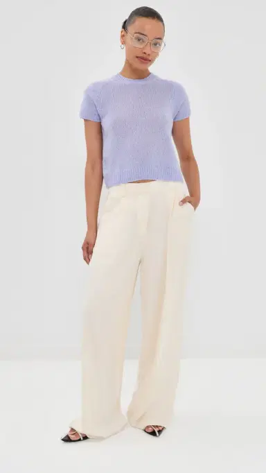 Lisa Yang Siona Cashmere T-Shirt Soft Lavender 1 | Thumbnail 5