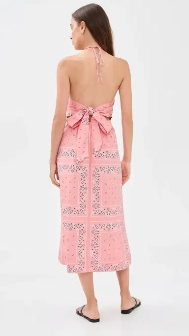 Madewell x Shopbop mocked Halter Midi Dress Tiled Bandana Coral Bloom | Thumbnail 3 Madewell x Shopbop mocked Halter Midi Dress Tiled Bandana Coral Bloom | Thumbnail 3