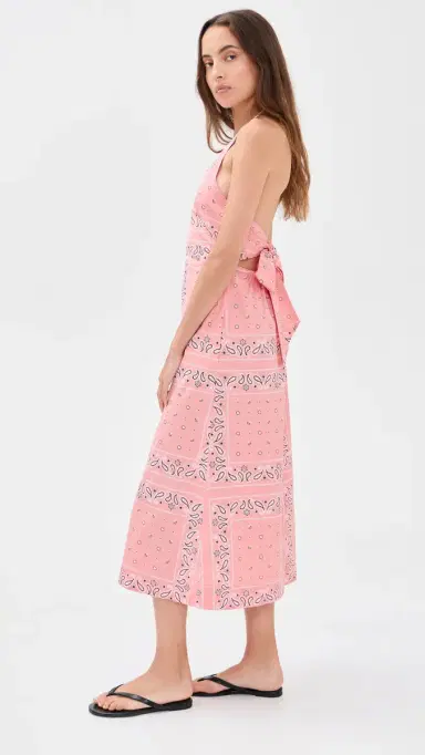 Madewell x Shopbop mocked Halter Midi Dress Tiled Bandana Coral Bloom | Thumbnail 4 Madewell x Shopbop mocked Halter Midi Dress Tiled Bandana Coral Bloom | Thumbnail 4