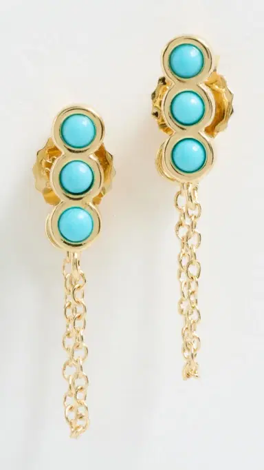 Madewell Demi Fine Triple Bezel Front Back Earrings | Thumbnail 2
