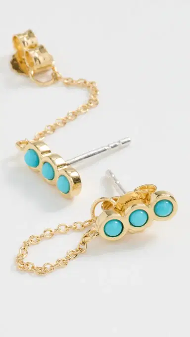 Madewell Demi Fine Triple Bezel Front Back Earrings | Thumbnail 4