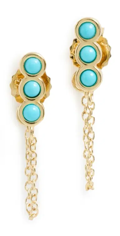 Madewell Demi Fine Triple Bezel Front Back Earrings | Thumbnail 1