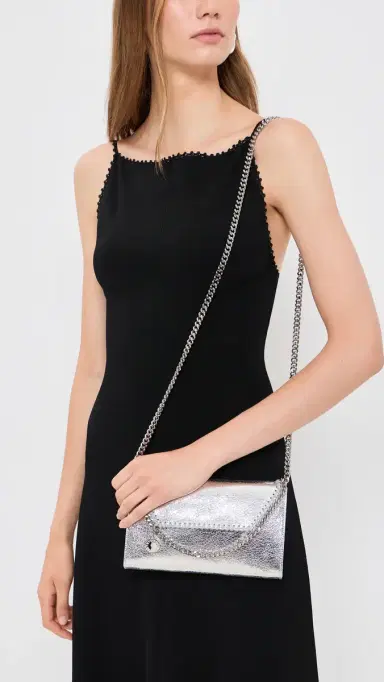 Stella McCartney Falabella Metallic Wallet On Chain Silver One Size | Thumbnail 3 Stella McCartney Falabella Metallic Wallet On Chain Silver One Size | Thumbnail 3