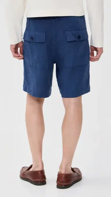 Alex Mill Garment Dyed Pull On Field Shorts In Linen 19 French Navy M | Thumbnail 3