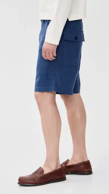 Alex Mill Garment Dyed Pull On Field Shorts In Linen 19 French Navy M | Thumbnail 4