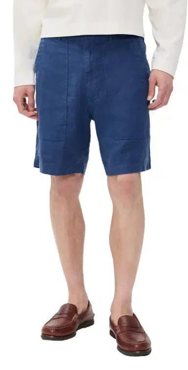 Alex Mill Garment Dyed Pull On Field Shorts In Linen 19 French Navy M | Thumbnail 1