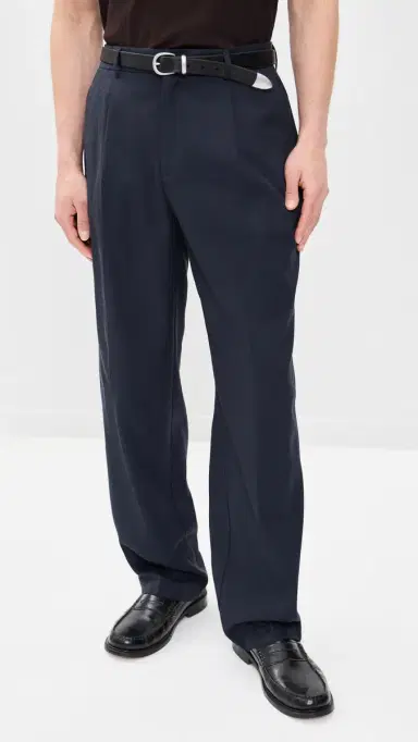 Les Deux Pleated Twill Suit Pants Dark Blue Night | Thumbnail 2 Les Deux Pleated Twill Suit Pants Dark Blue Night | Thumbnail 2