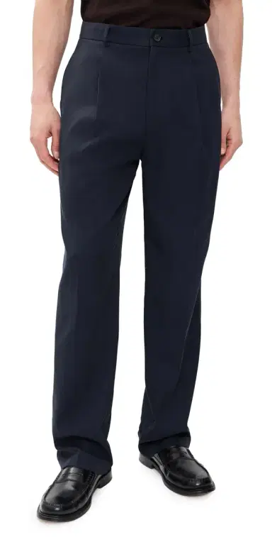 Les Deux Pleated Twill Suit Pants Dark Blue Night | Thumbnail 1 Les Deux Pleated Twill Suit Pants Dark Blue Night | Thumbnail 1