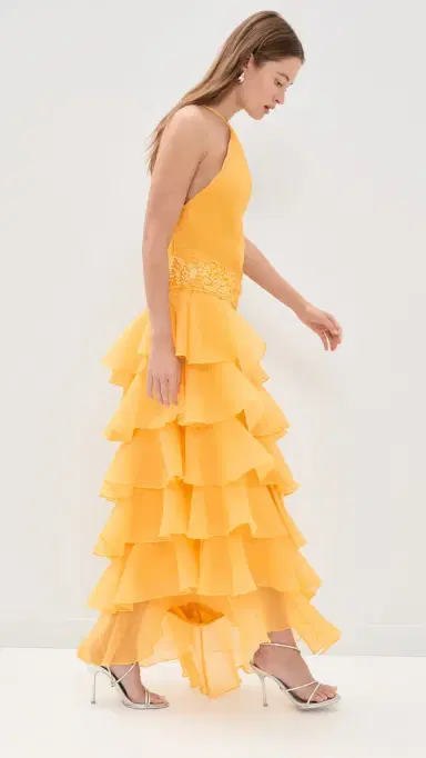 Yellow the Label Dahlia Organza Dress Golden Rod | Thumbnail 4